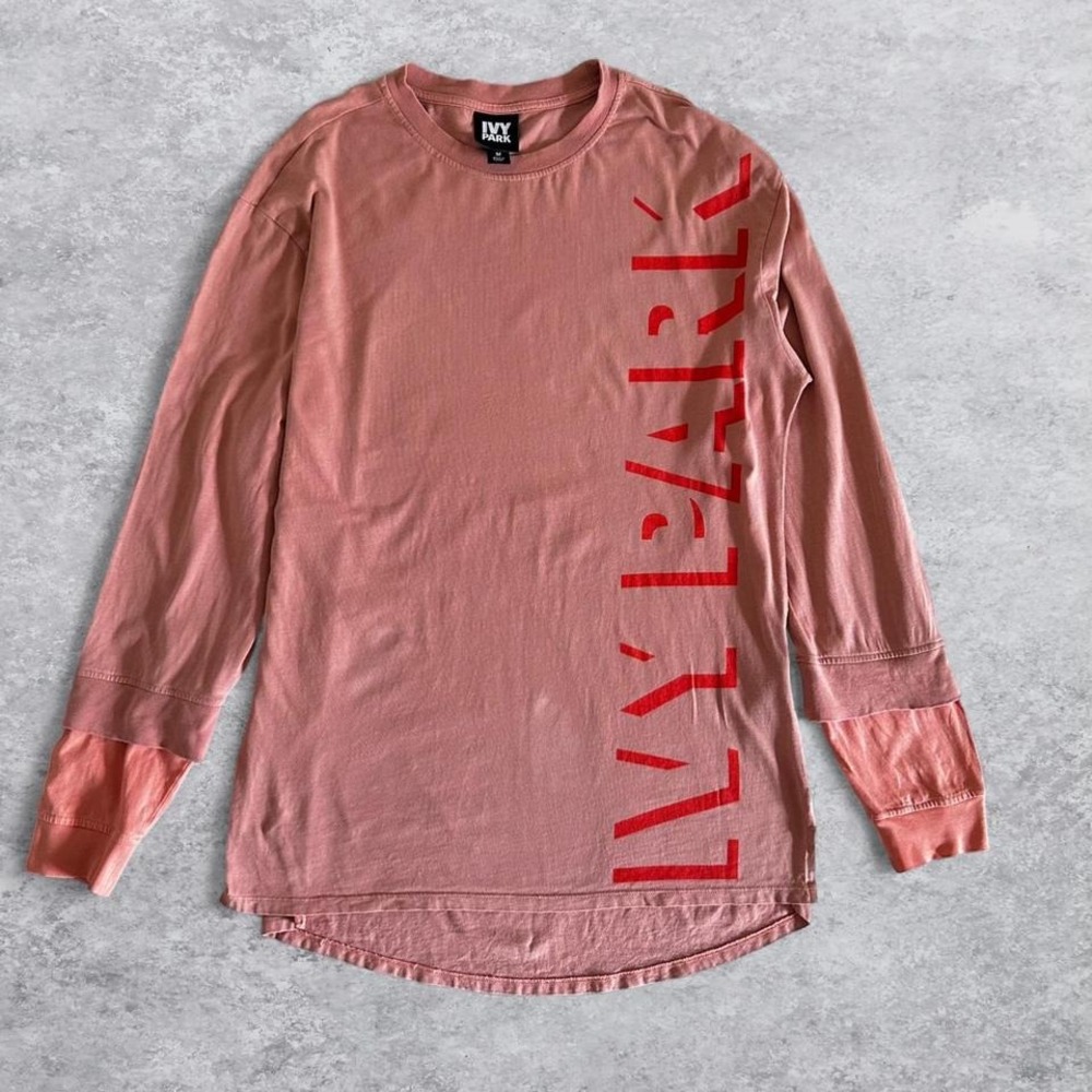 Beyonce Ivy Park x ADIDAS‎ Long Sleeve Logo T-Shirt Dusty Rose Red Streetwear